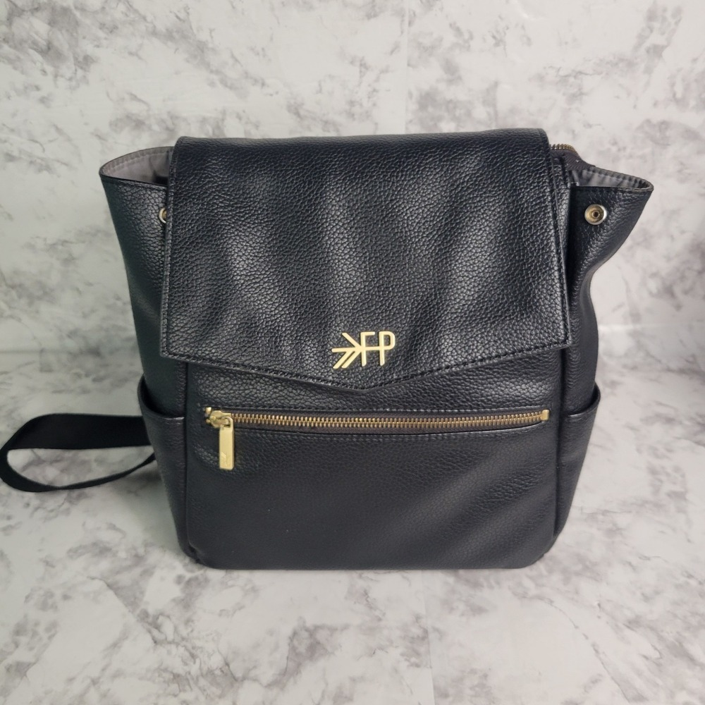 Freshly Picked Classic Diaper Bag Mini Black Vegan Leather Backpack